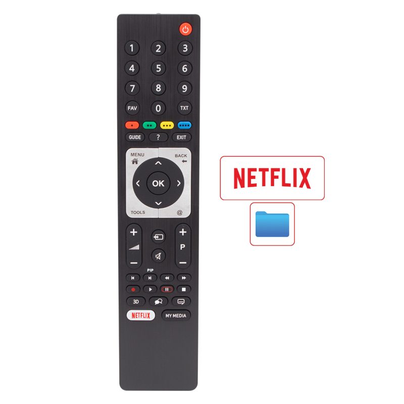 15198 1 - Arçelik A48-LW-8467 - RC 3304805/01B / Beko B43L 6652 5B - RM-L271B Netflix-PIP Tuşlu Lcd Led Tv Kumandası
