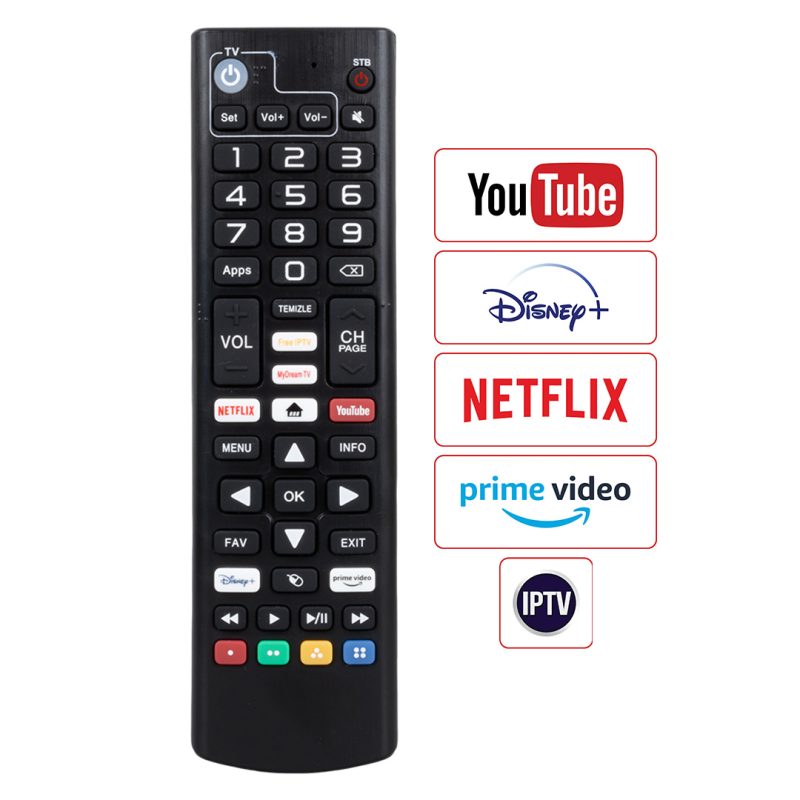 20576 1 - Dreamstar Android Netflix-Youtube-Prime Video Tuşlu Tv Uyumlu Uydu Kumandası