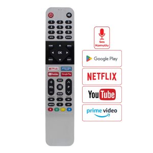 Arçelik Rm-l1659, A32B685A - Beko B40 B 685 - Grundig 40GFB6240 Ses Komutsuz Netflix-Youtube-Prime Video-Google Play Tuş Televizyon Kumanda